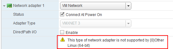 Error: vCenter Support Assistant 6.5: This type of network adapter is ...